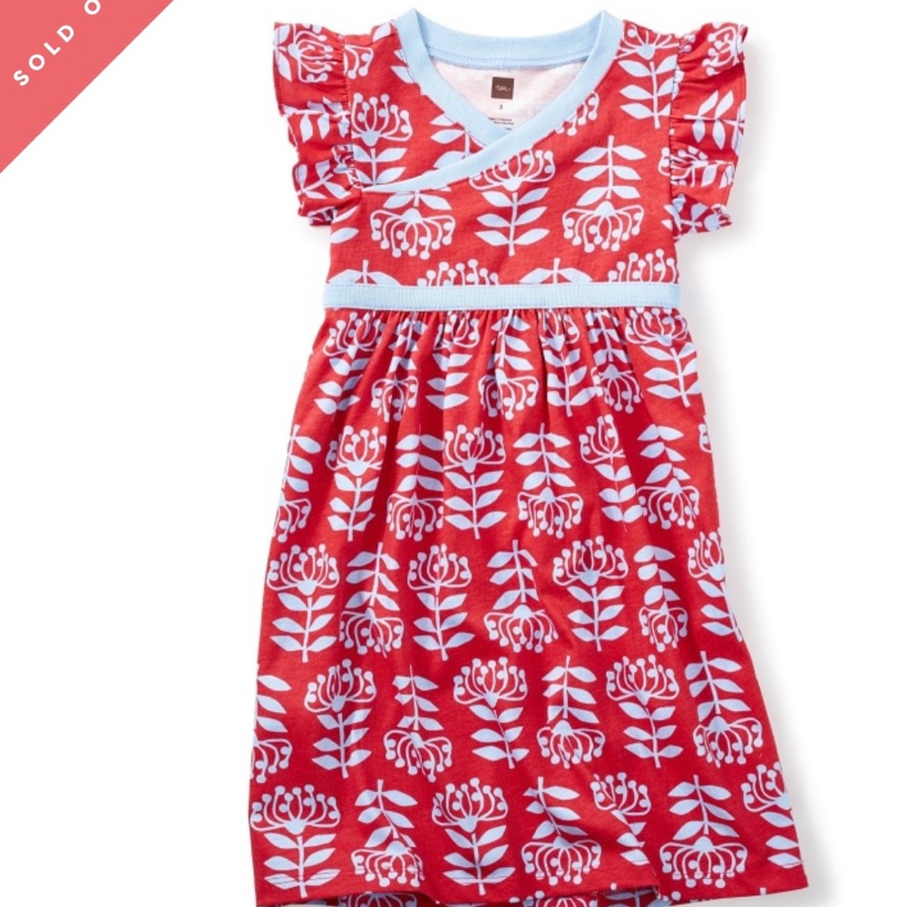 Girls Tea Collection wrap neck dress